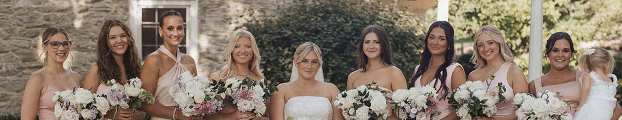 a bride and her bridesmaids
