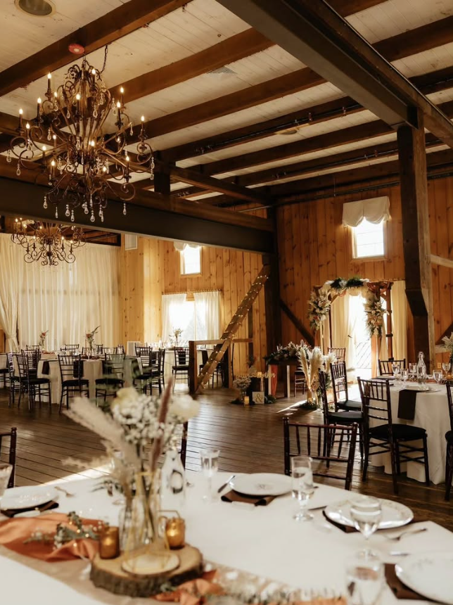 Melhorn Manor Reception Barn Reception space inside Melhorn Manor wedding venue in Mount Joy, Pennsylvania