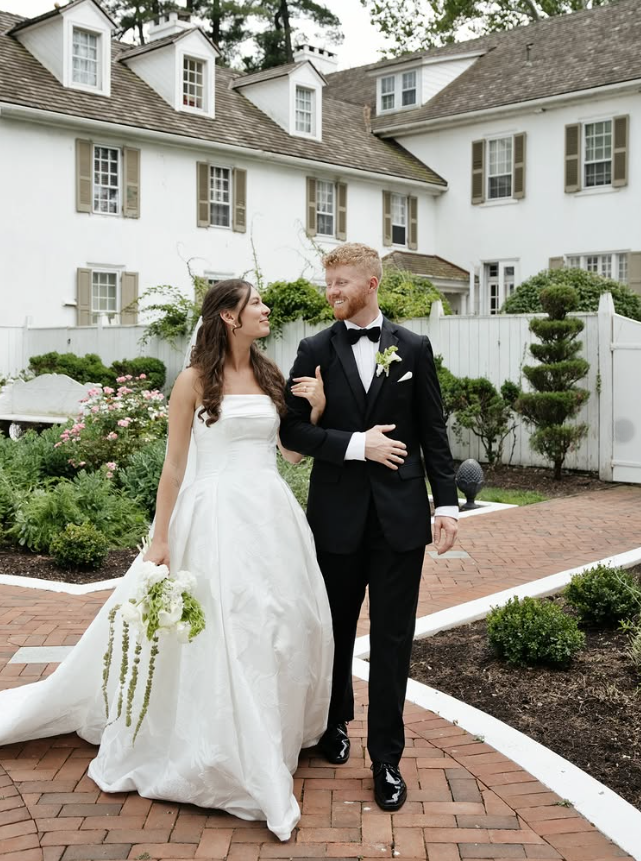 White Chimneys Estate Gardens Bride and groom walking through the gardens at White Chimneys Estate in Gap, Pennsylvania